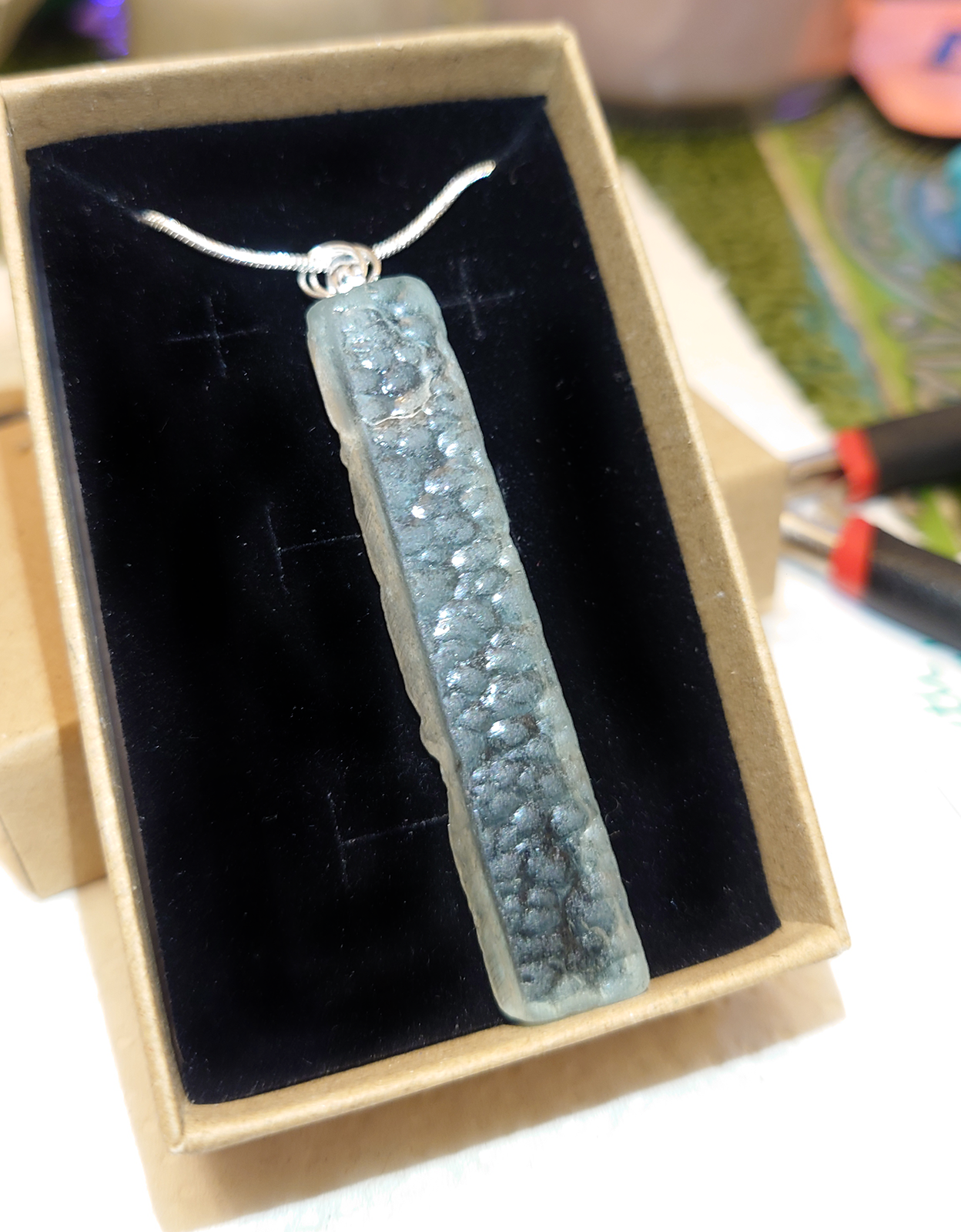 River glass necklace photo