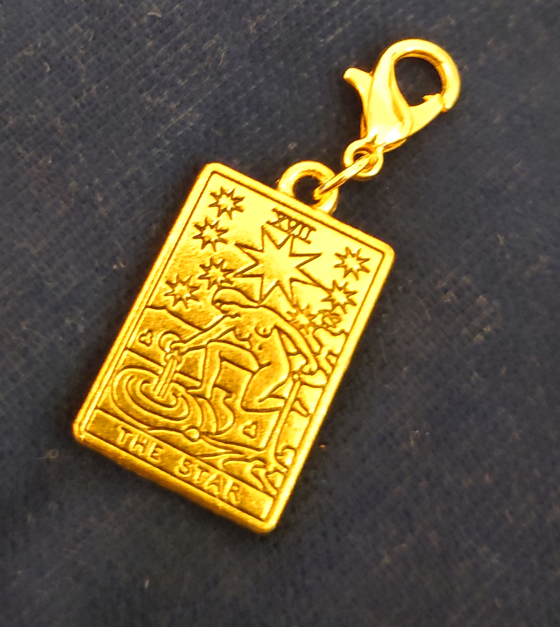 Tarot charm - The Star - gold metal photo