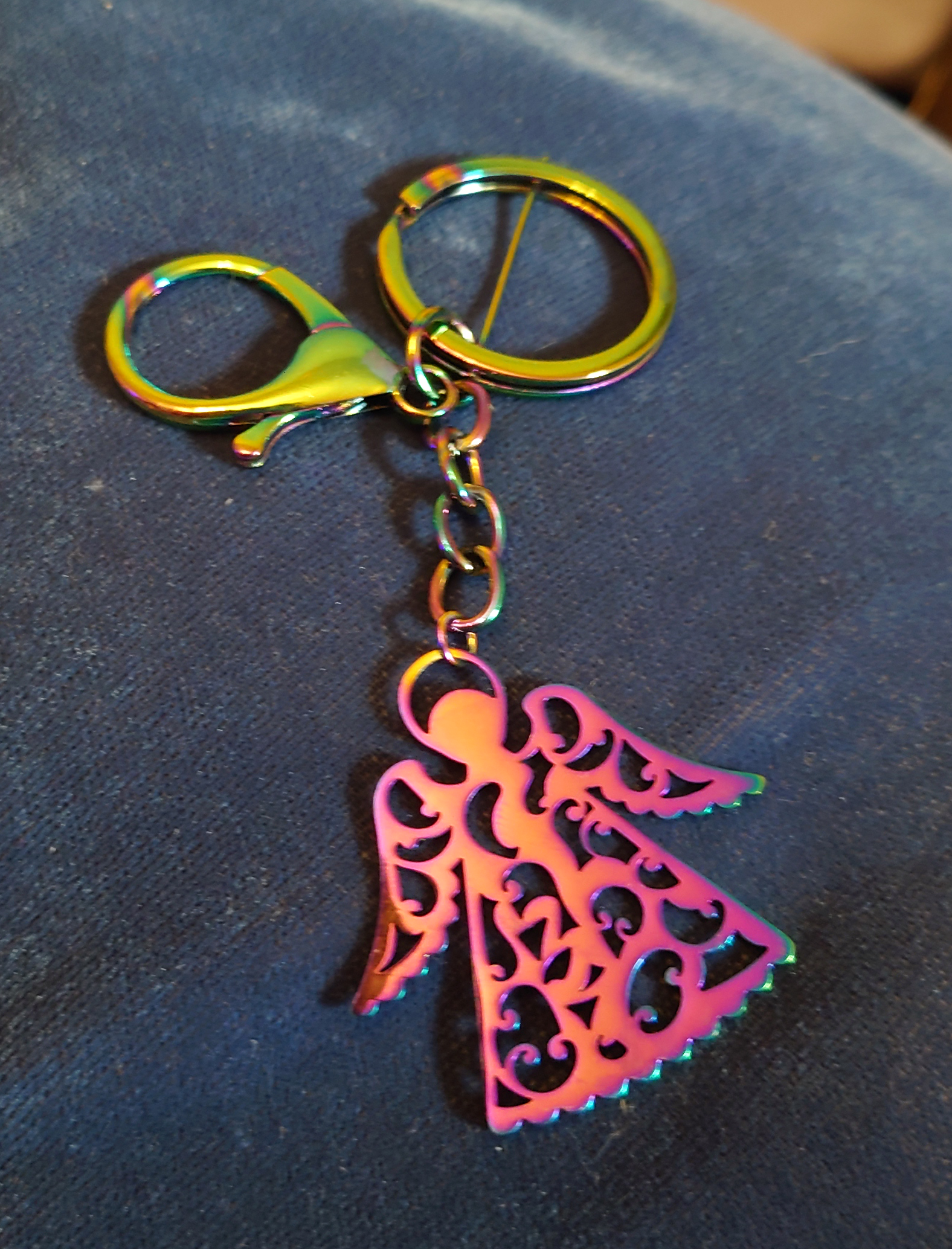 Rainbow keyring - angel photo