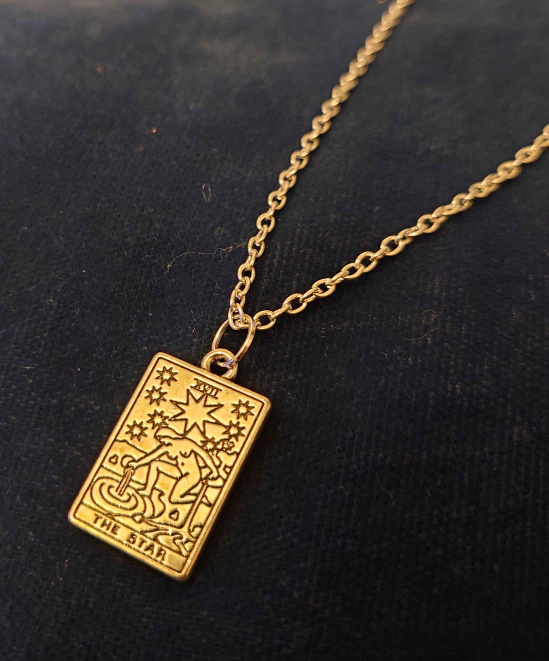 Tarot necklace - The Lovers - gold metal – Tarot necklace - The Star - silver metal