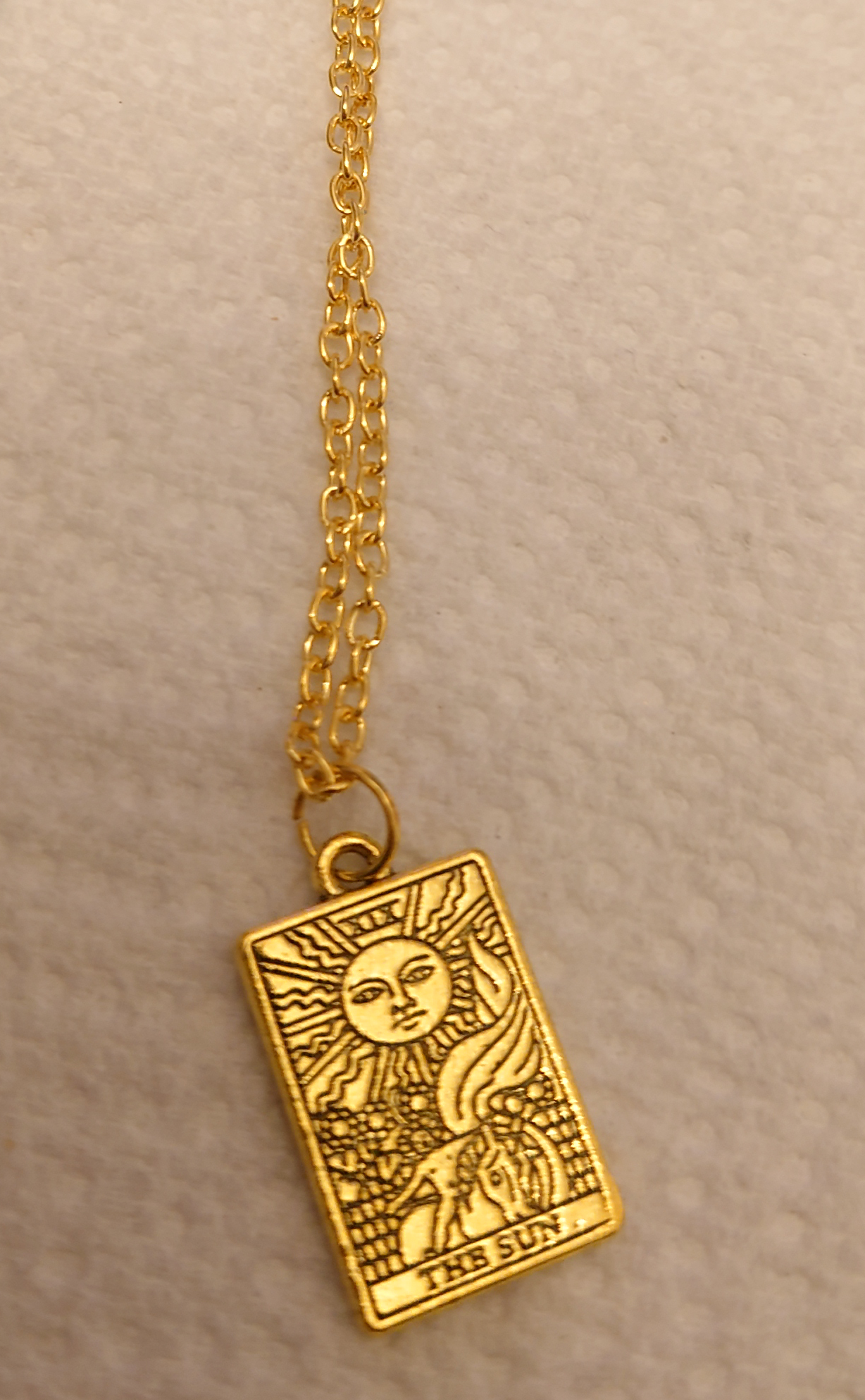 Tarot necklace - The Lovers - gold metal – Tarot necklace - The Sun - gold metal