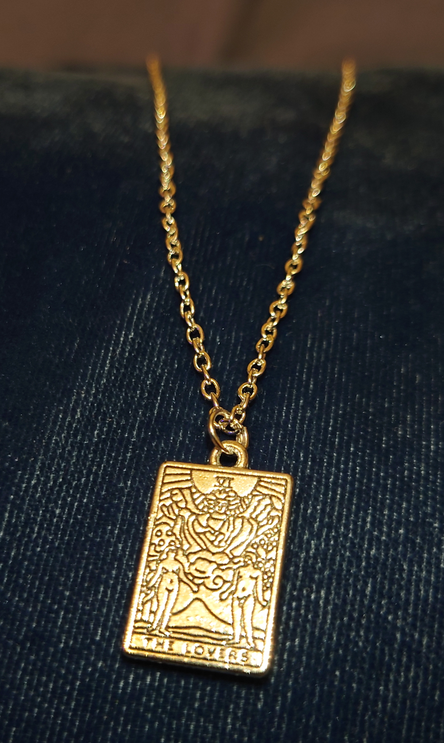 Tarot necklace - The Lovers - gold metal – Tarot necklace - The Lovers - silver metal