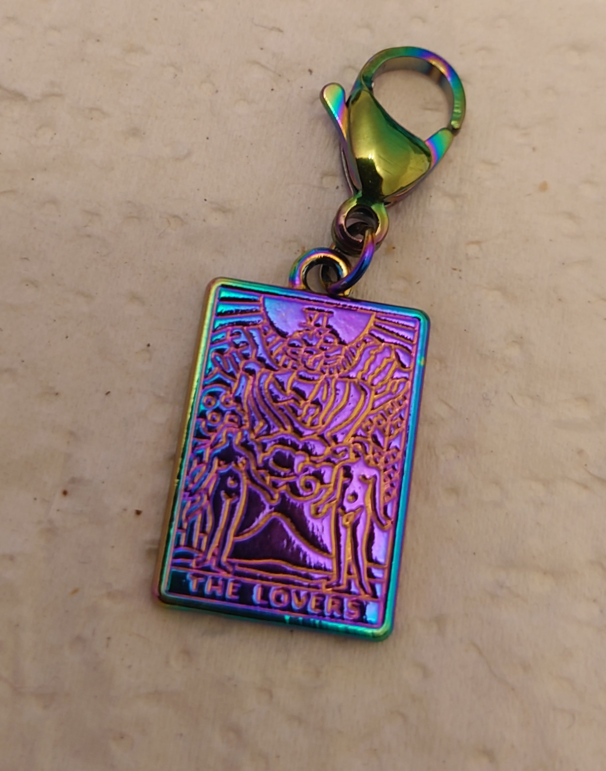 Tarot charm - The Star - gold metal · Tarot charm - The Lovers - rainbow metal