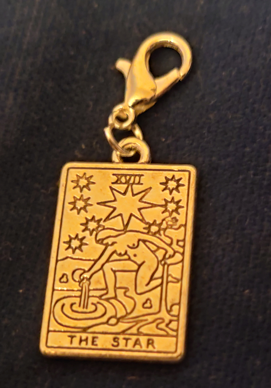 Tarot charm - The Star - gold metal · Tarot charm - The Star - silver metal