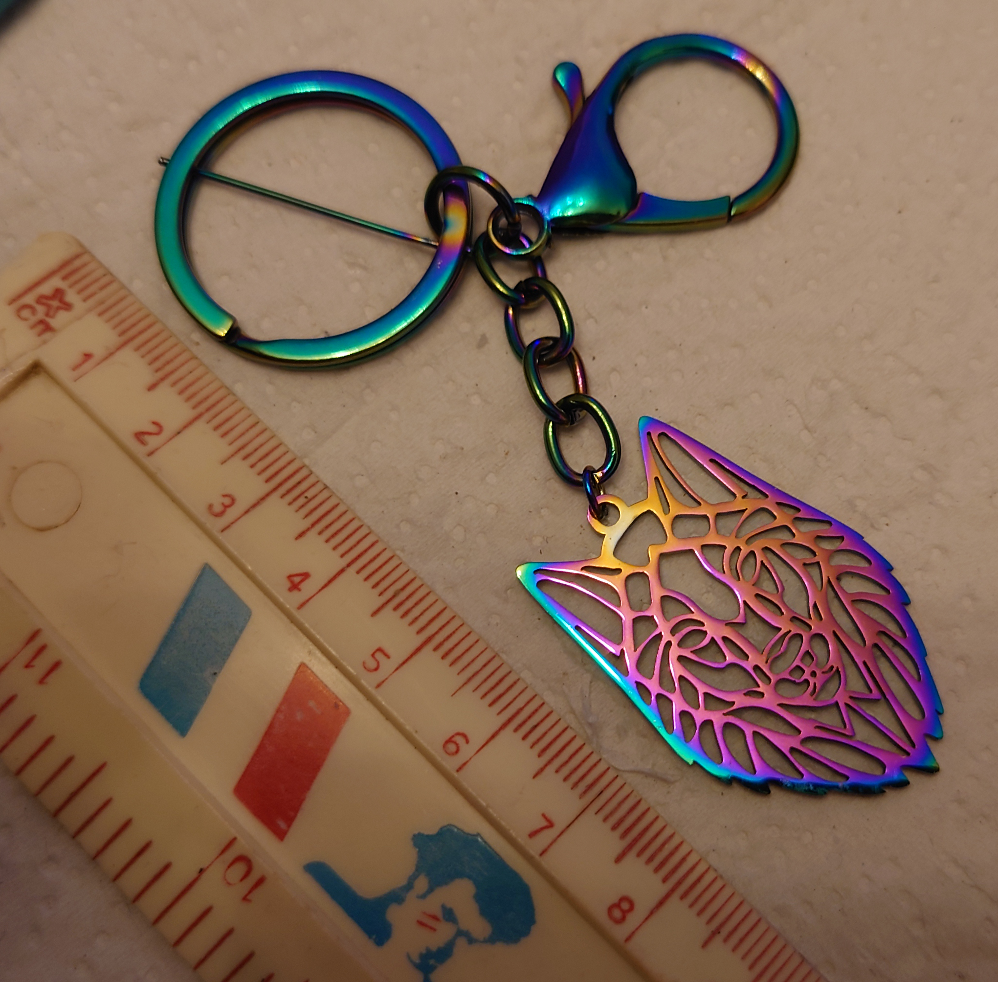 Rainbow keyring - angel · Rainbow keyring - wolf