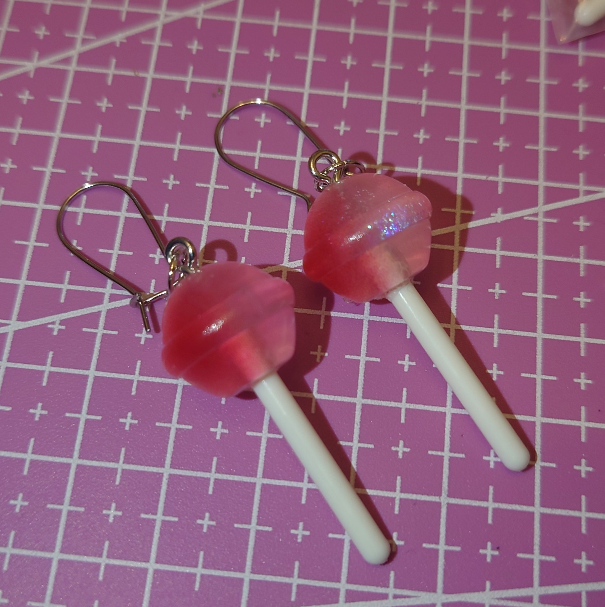 Lolly earrings - pink photo